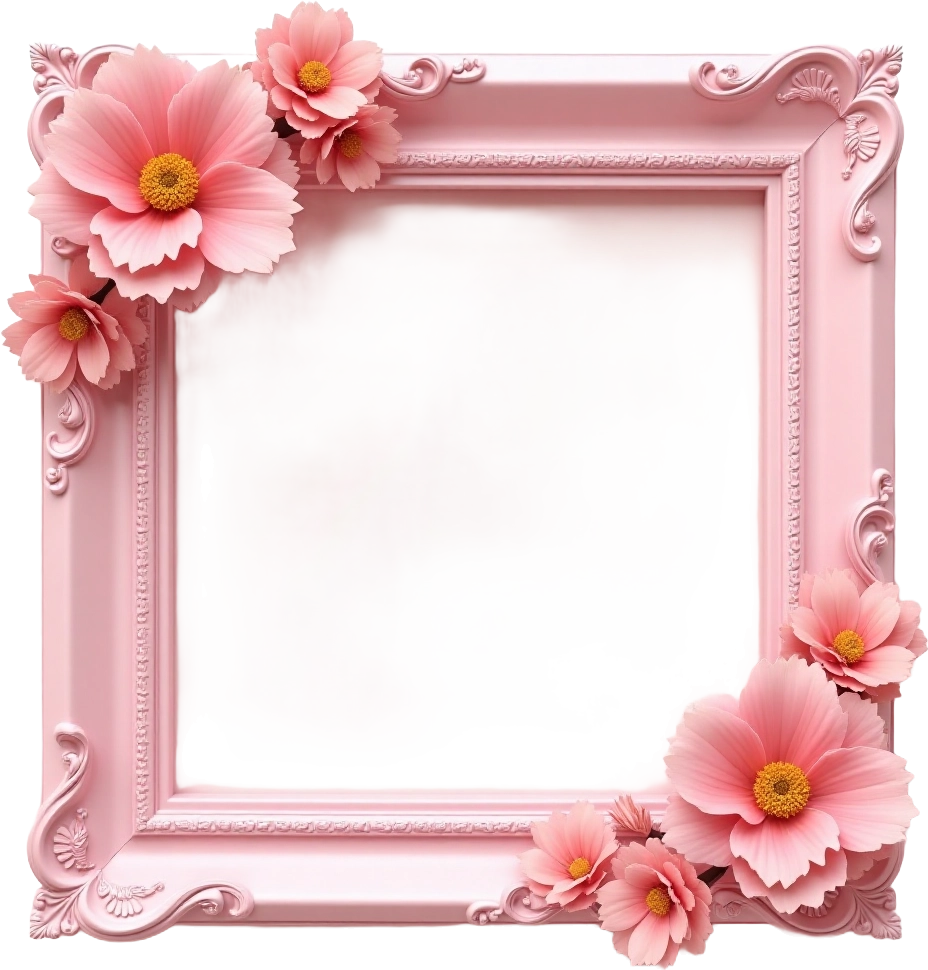 Elegant Pink Floral Frame